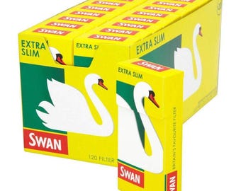 New 10 Pack of Swan Extra slim Cigarette Filter Tips (HALF BOX) = 1200 TIPS