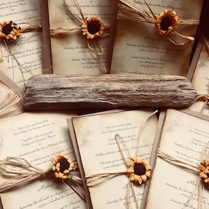 Paese / Rustico Matrimonio di girasole / Suite di invito doccia nuziale