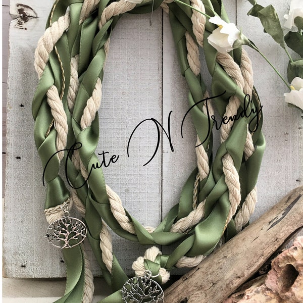 Handfasting sage Wedding Cord