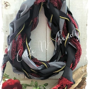 Black and Gray Handfasting Ribbon/ cords wedding cord