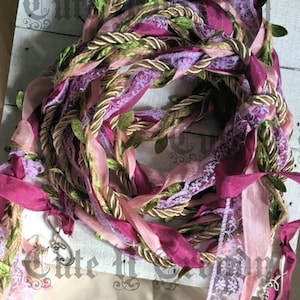 Flower Garden Handfasting  Ribbon/ lace/ cord/ Inspired by nature wedding ceremonies unity (lot14)