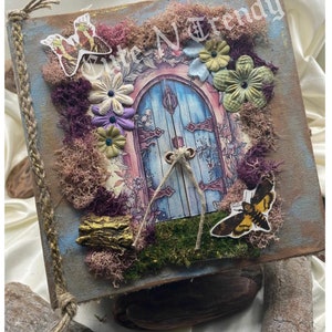 Libro de visitas de cuento de hadas de fantasía, Bosque encantado, Diario basura, Técnica mixta, Diario, libro único hecho a mano