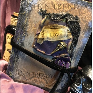 Gothic raven Wedding Guest book / Junk Journal/ Mixed media/ one of a kind handmade book