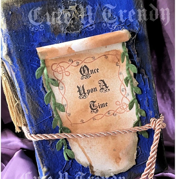 Royal blue Medieval / Fairytale Wedding Guest book / Junk Journal