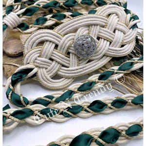 Handfasting Cord Emerald Green Ribbon cotton cord Celtic rope