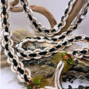 Woodland Handfasting Cord Dark Green velvet wedding ceremony unity cord