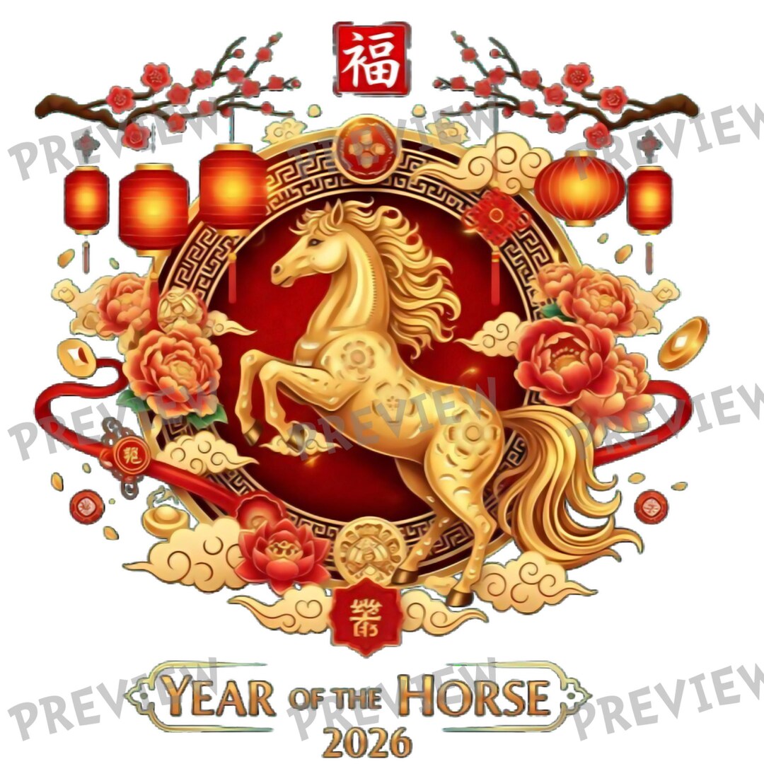 Year of the Horse 2026 PNG | Chinese New Year 2026 Design | Lunar New ...