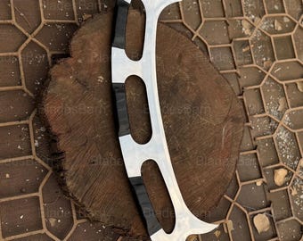 Handmade Klingon Bat'leth Steel Replica, Star Trek Prop with Leather Sheath