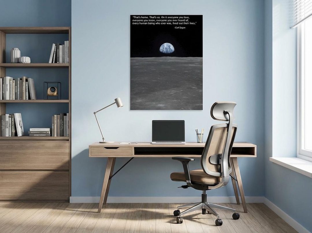 Earthrise From Moon - Apollo 11 - Carl Sagan Quote From Pale Blue Dot ...