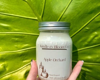 Apple Orchard soy wax candle 16 oz, fall in a jar, gift for her