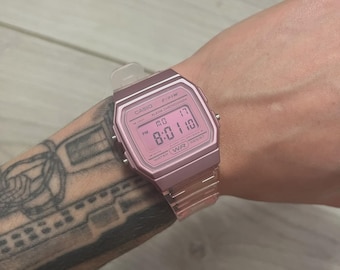 Casio F-91W "Valentine's Day" - Pink Digital Watch - Hand-Modified - Custom Mod