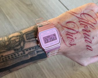 Casio F-91W "Valentine's Day" - Pink Digital Watch - Hand-Modified - Custom Mod