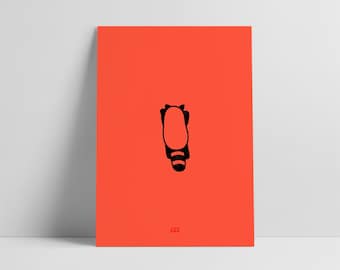 Playful Red Panda – Minimal Animal Illustration – Charming Wall Art – Whimsical Home Decor