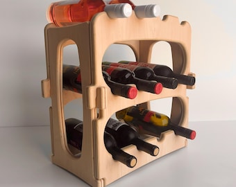 Countertop Wine Rack | Wood Bottle Holder | Handmade in Texas