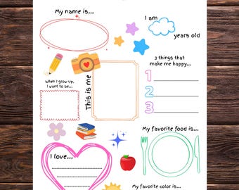 Hoja de trabajo "Todo sobre mí": Actividad para el regreso a clases (PDF)
