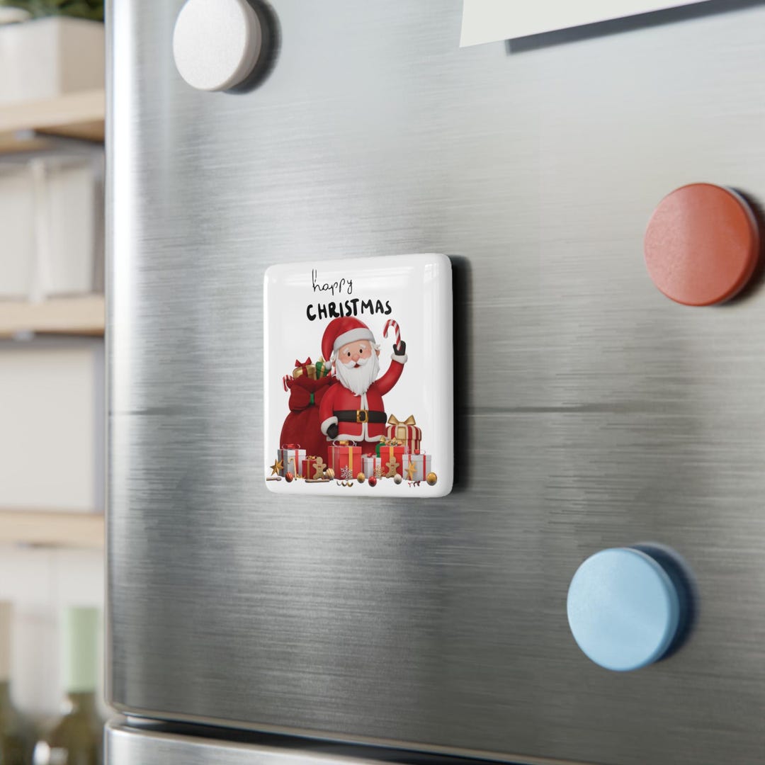 Happy Christmas Santa Claus Magnet, Christmas Fridge Magnet, Cute Santa ...