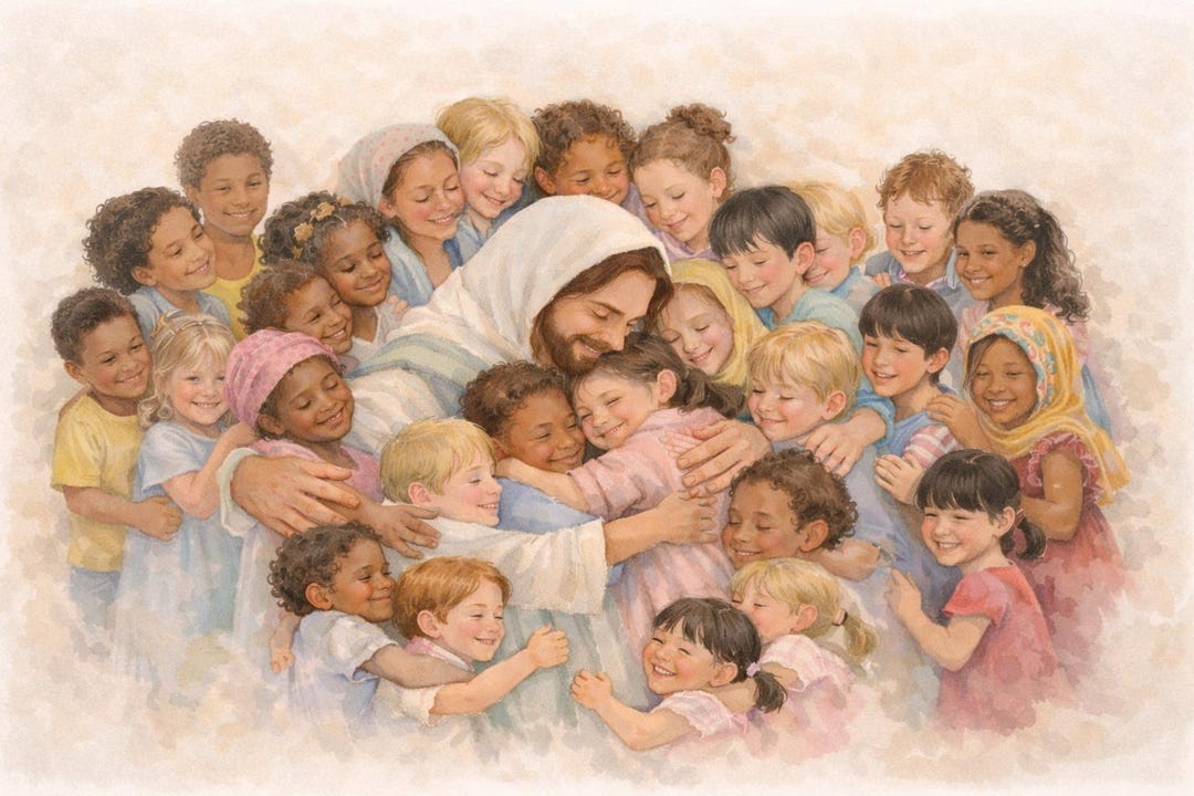 Jesus With Children Art Print, Christian Nursery Decor (digital ...