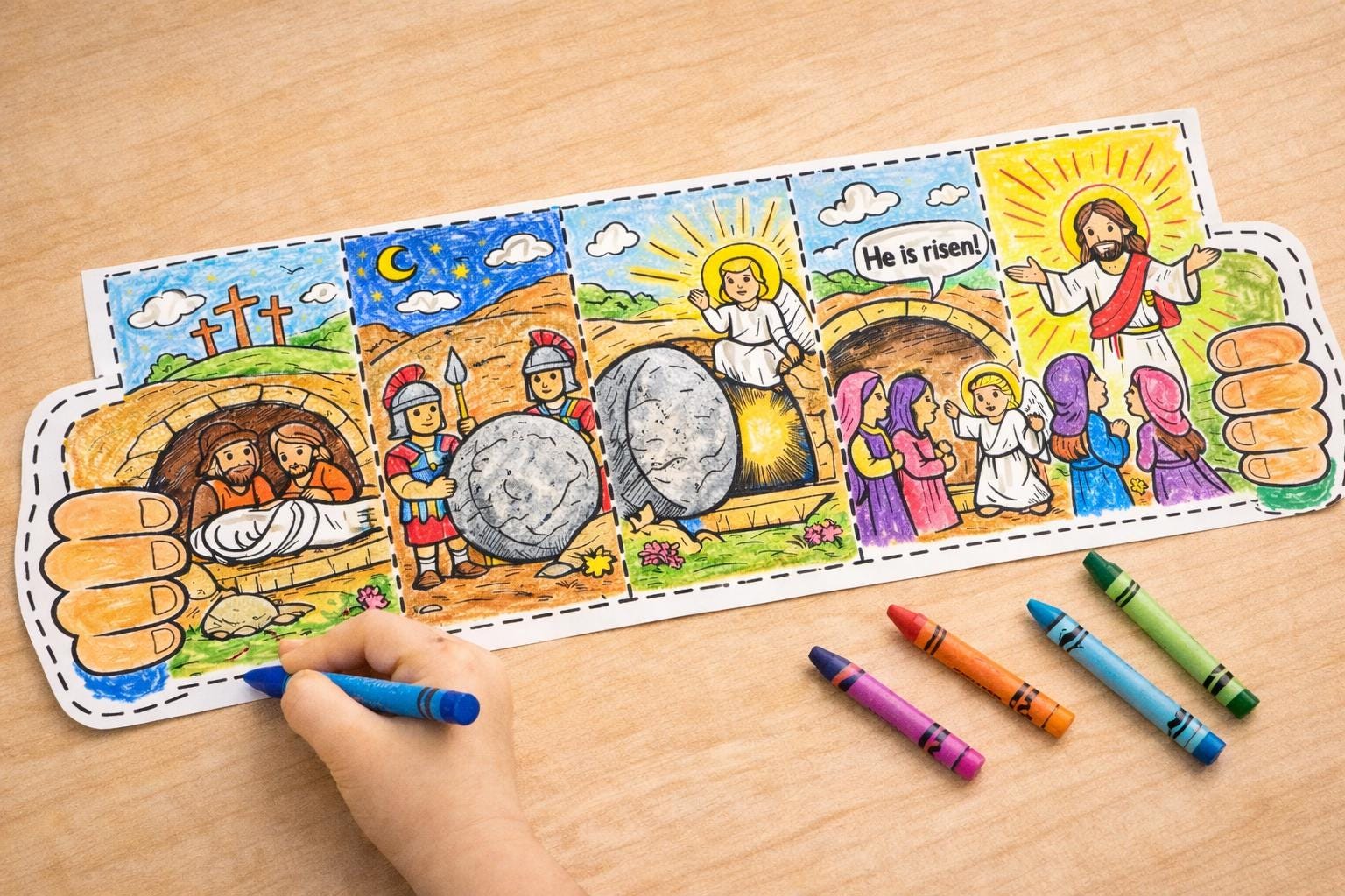 Holy Week Accordion Craft Printable | Easter Resurrection Bible Craft ...