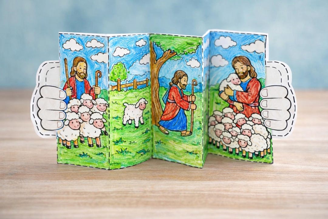 Lost Sheep Accordion Craft Printable | Jesus the Good Shepherd Bible ...
