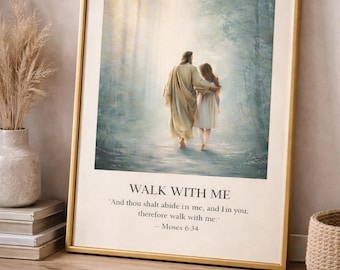 2026 LDS Youth Theme Poster | Walk With Me Printable | Jesus Walking With Youth | Young Women Theme | Christian Art | Digital Download