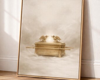 Kunst aan de muur Ark des Verbonds, Tabernakel Art Print, Exodus Bible Art, Christian Wall Decor, LDS schriftkunst, neutrale linnenkunst