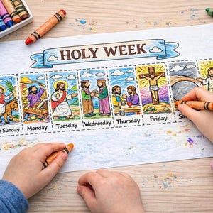 Holy Week Accordion Craft Printable | Palm Sunday to Easter Kids Bible ...