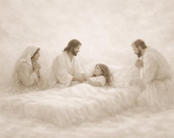 Jesus Heals Jairus' Daughter TV Art | Faith-Inspired 4K Digital Download