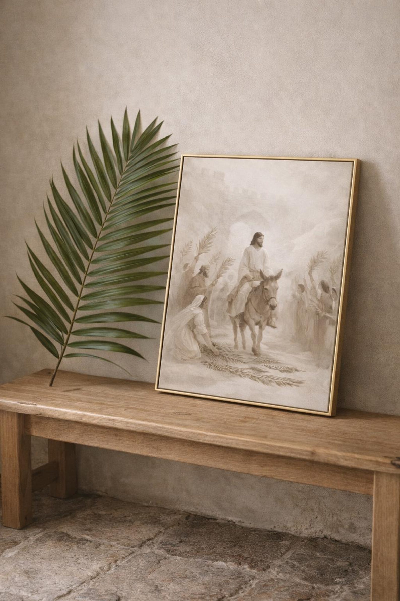 Palm Sunday Wall Art Printable • Jesus Triumphal Entry Donkey Print ...