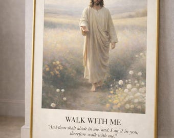 2026 LDS Youth Theme Poster | Walk With Me Printable | Jesus Come Unto Me and Walk | Young Women Theme | Christian Art | Digital Download