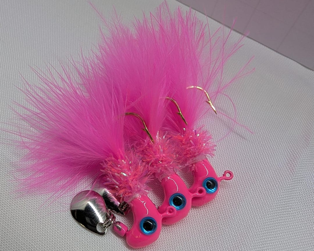 Pink Humpy Jigs Custom Hot Pink Crappie Spinner Hair Jigs (3 Pack) - Etsy