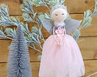Pink Fairy Doll, Christmas Fairy, Fairy Decoration, Festive Décor, Pink Christmas Decoration