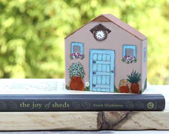 Garden Shed Gift, Small Wooden House, Wooden Shed, Rustic Home Décor, Miniature Potting Shed, Garden Lover, Gardeners Gift