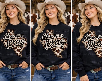 Choosin 'Texas PNG | Kuh Druck Western Design (Instant Download)
