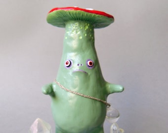 Polymer Clay Mushroom Monster: Spooky Fantasy Art Doll