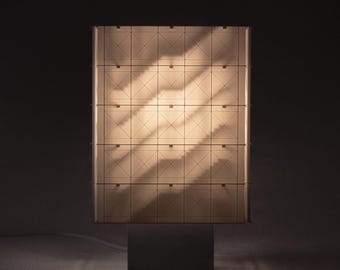 Lampada architettonica con base in cemento / Design di illuminazione astratto / Scultura moderna stampata in 3D / Regalo per architetti