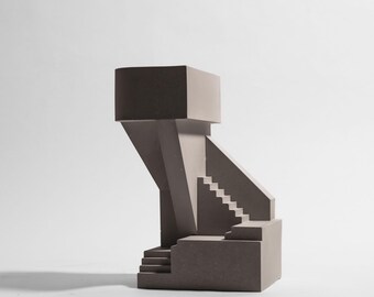 Bookend | handmade with concrete and ultrafine pure pigment | Abstract design | Grey Matte Sculptural object | Architectural unique gift