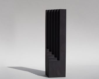 Petit serre-livres en béton fait main - Noir abstrait minimalistyczne
