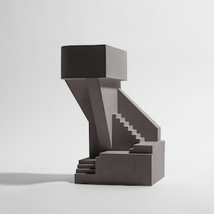 Bookend | handmade with concrete and ultrafine pure pigment | Abstract design | Grey Matte Sculptural object | Architectural unique gift