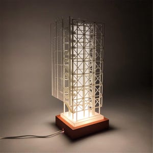 Architectural Model with Concrete Base | Abstract Illuminated Sculpture | Designed and crafted by an architect | Architecture Gift