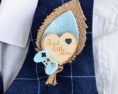 Page Boy Wedding Buttonhole - Perfect for a Gamer Boutonniere Handmade Rustic Button hole - Pageboy Gift Best Little Man