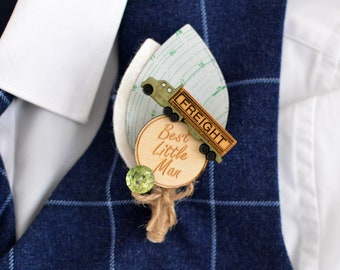 Page Boy Wedding Buttonhole - Lorry and Tachograph Boutonniere Handmade Button hole - Pageboy Gift