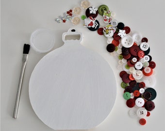 DIY Kids Children's Free Standing Bauble Craft Kit Button Art decorate with Buttons & Embellishments Xmas Gift