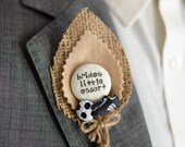 Page Boy Wedding Buttonhole Rustic Football Themed for your Best Little Man