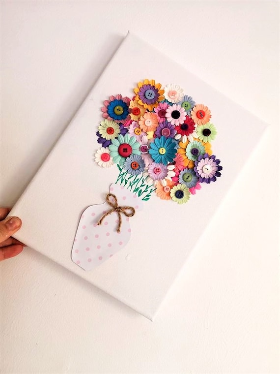 DIY Flower Craft Kit for Kids - Arts and Crafts Make Your Own Button