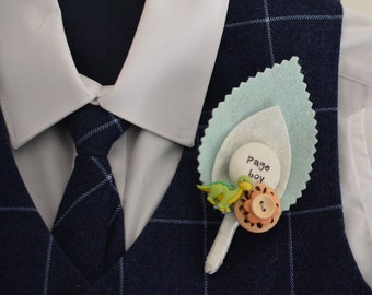 Roarsome Cute Dinosaur Page Boy Wedding Buttonhole Cute Keepsake Gift Boutonniere Best Little Man Rustic Wedding Personalised