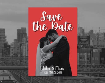 Digital Save the Date Invitation Template | Retro Theme | Printable | Editable on Canva | Instant Download