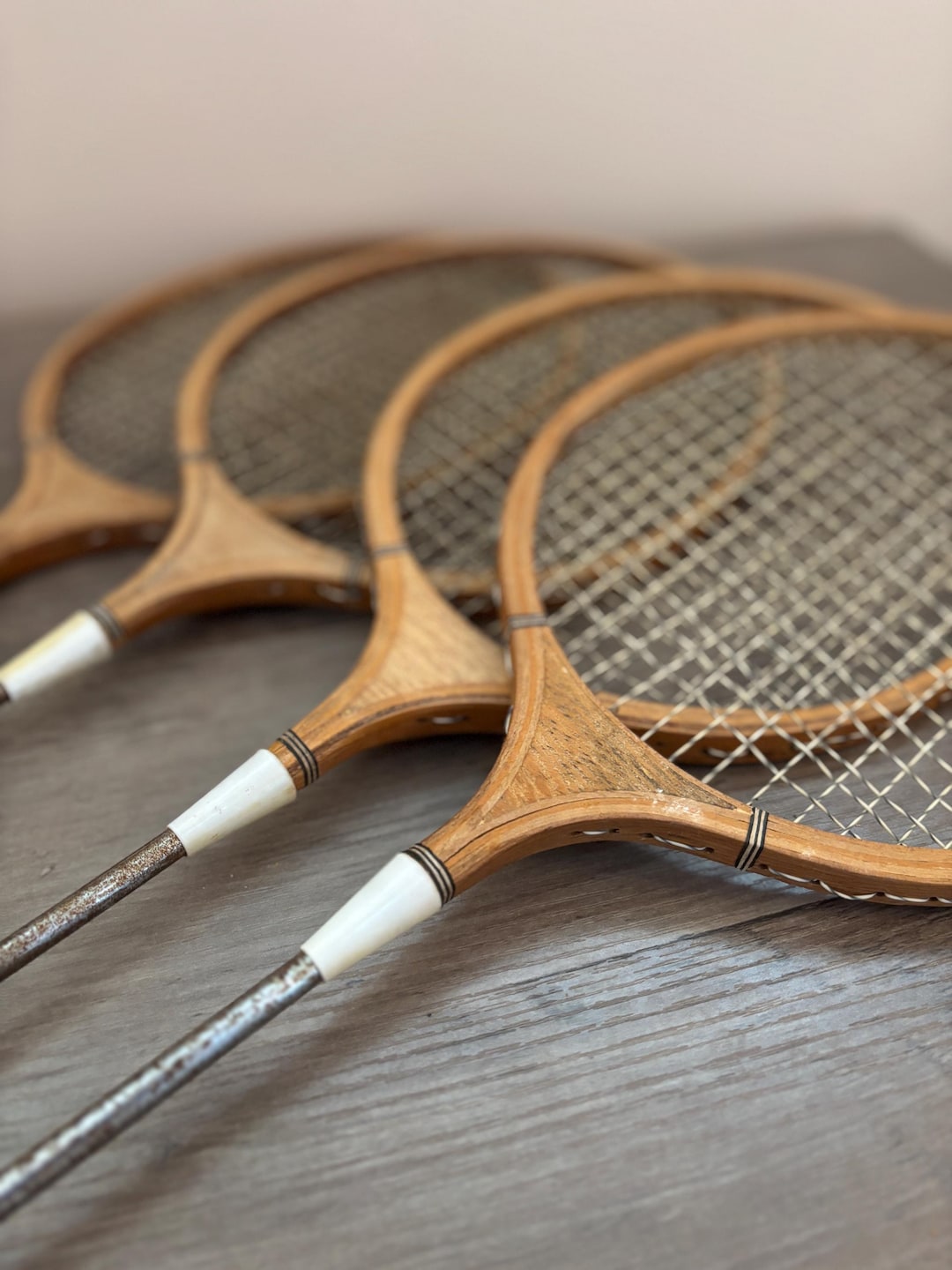 Vintage Wooden Badminton Rackets, Metal Accents - Lot of 4 - Etsy
