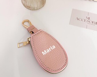 Personalized Key Pouch with Name – Mini Zipper Pouch for Keys, Coins & Jewelry Gift