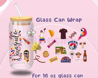Glass Can Wrap Venezuela ,16 Oz