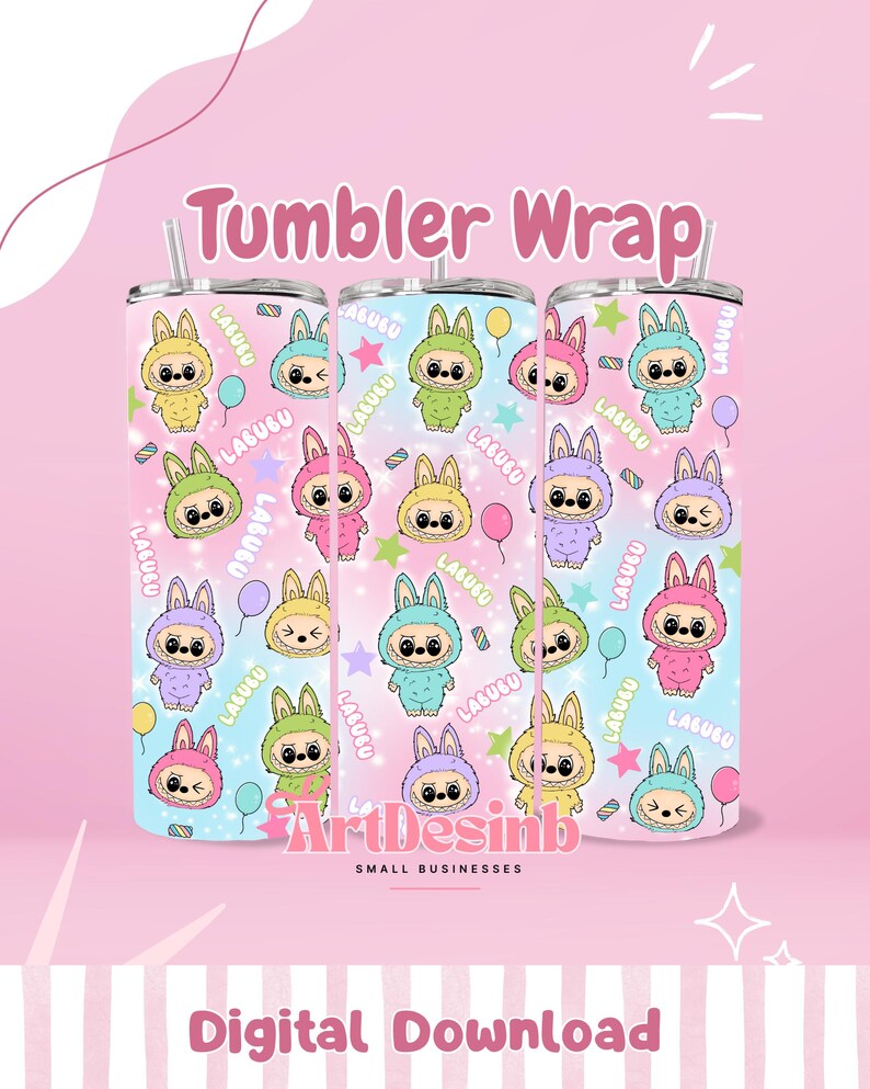 Labubu Wrapping Tumbler Wrap Labubu, Cartoon, 20 Oz PNG - Etsy